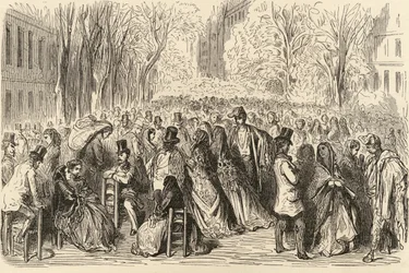 ラスランブラス、バルセロナ、サミュエルマニング牧師による「スペインの写真」のイラスト